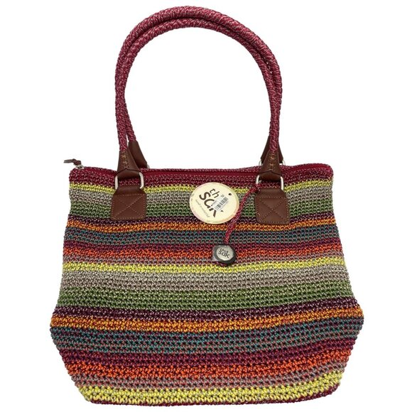 The Sak Gypsy Cambria Crochet Shoulder Bag With Brown Accents & Zipper Closure - Picture 1 of 16